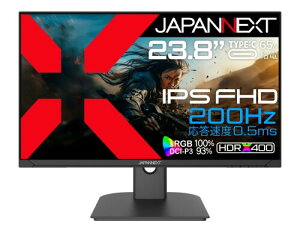 JAPANNEXT 23.8C` Q[~Oj^[ 200Hz 0.5ms tHD 1920x1080𑜓x IPS pl fBXvC (HDMI/DisplayPort/Type-C/VESAΉ/u[CgJbg / p178°) JN-IPS238G200F-C6