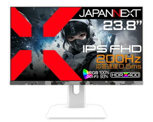 JAPANNEXT 23.8C` IPSpl 200HzΉ tHD(1920x1080)𑜓x Q[~Oj^[ JN-IPS238G200F-Camo-W {̃J[ɃJt[WzCg(ʕ)̗p 0.5ms(MPRT) HDMI DP sRGB:100% DCI-P3:93% HDR400