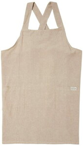 レップ(Rep) habituel(アビチュアル) フロスティ バッククロスエプロン ベージュ 無地 着丈73×幅100cm ポケット付き 綿100%使用 洗濯機対応 レディース 女性用 メンズ 男性用 肩掛け おしゃれ