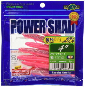 マルキュー(MARUKYU) エコギア(Ecogear) ルアー パワーシャッド 4インチ #158 スーパーホログラム/ピンクグロウ(夜光)