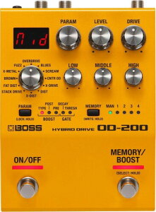 ボス BOSS ハイブリッド・ドライブ OD-200 オーバードライブ ディストーション 200シリーズ 歪み 音作り ギター用 軽音