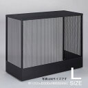 ALHIDE エアコン室外機カバー L おしゃれ 黒 ブラック エアコン...