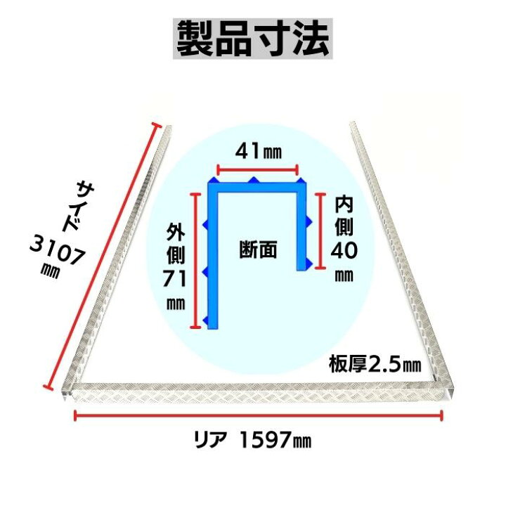 楽天市場】☆両面ﾃｰﾌﾟ付き☆1本物☆板厚2.5mm☆ キャンター 標準 1 
