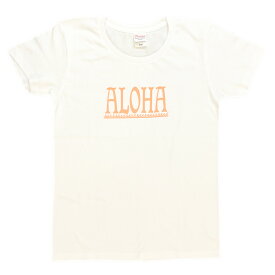 Tシャツ アロハプロジェクト aloha project アロハをテーマのハワイアンなアパレルブランド サーフ レディースサイズ ホワイト ピンクロゴ Mサイズ Lサイズ 綿100％