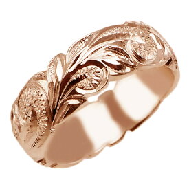 ハワイアンジュエリー リング 指輪 オーダーメイド お手軽な1.25mm厚 幅6mm 14K ゴールド ピンクゴールド バレルリング ハワイ製 手彫りリング メンズ レディース 結婚指輪 マリッジリング ウェディングリング 2号-28号