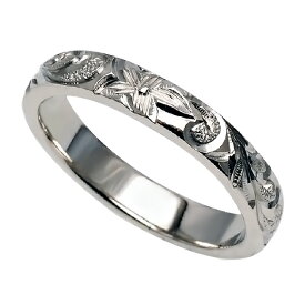 ハワイアンジュエリー リング 指輪 オーダーメイド 1.75mm厚 幅3mm プラチナ950 バレルリング ハワイ製 手彫りリング メンズ レディース 結婚指輪 マリッジリング ウェディングリング 2号-28号
