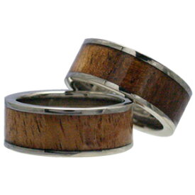 ハワイアンジュエリー リング ペアリング コアウッド チタンリング メンズ レディース 指輪 刻印 alamea 8mm ハワイアンコア 7号-21号