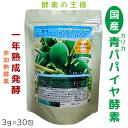 生きてる★国産 青パパイヤ酵素プレミアム ★1年半熟成発酵 無農薬 無添加 ★非加熱酵素 ★52種類複合菌発酵 乳酸菌 酵母菌 豊富アミノ酸 ★糖質脂質カロリー分解 消化酵素 代謝酵素 3gx30包 酵素ダイエット