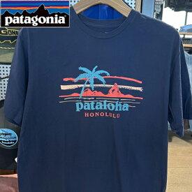 [PATAGONIA/パタゴニア]ハワイ　パタロハ　メンズ　半袖 Tシャツ Leaning Palm　ネイビー　Mサイズ