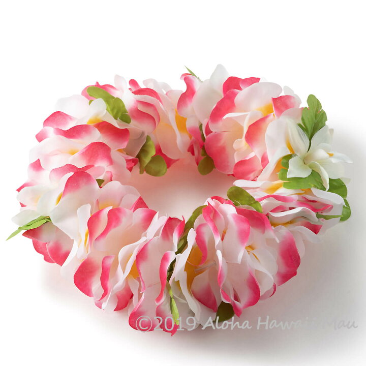 フラダンス ハク ピンク ホワイト ハクレイ フラワーヘッドバンド レイポオ 衣装 ハワイの花飾り 造花 花のヘアバンド 花冠 ポォ