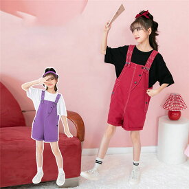 子供服 セットアップ キッズ 女の子 半袖 2点セット 上下セット Tシャツ 薄手 サロペット おしゃれ カジュアル 涼しい 可愛い ジャージ 新品