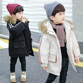 【スーパーSALE 店内10％OFF】韓国子供服 コート キッズ 男の子 ベビー ミドル丈コート 迷彩柄 冬服 防寒抜群 裏起毛 フード付き ジッパーコート カジュアル 普段着 グレー ブルー 90-140