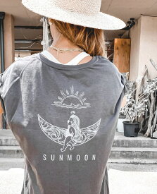 SUN MOONレディースワンピースTEE【チャコール】