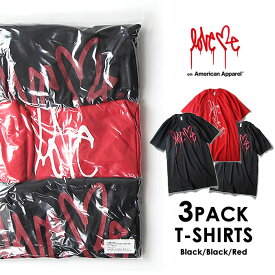 アメアパ Love me ラブミー 3PACK Tシャツ (Black×2 Red×1) on American Apparel カーティス・クーリグ アメリカンアパレル