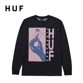 ハフ × プレジャーズ コラボ 長袖Tシャツ HUF × PLEASURES LIGHTUP JACQUARD (KN00381) BLK ロンT メンズ [211222]