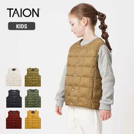 タイオン キッズ ダウンベスト TAION (Y004) CREW NECK BUTTON DOWN VEST クルーネックボタン ダウンベスト 子供 [230921]