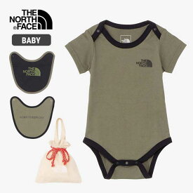 ノースフェイス ベビー セット THE NORTH FACE NTB12354 B S/S ROMPE 2P BIB ショートスリーブロンパースアンド2Pビブ キッズ (240218)