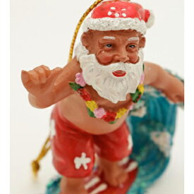 ハワイ クリスマス オーナメント サンタ サンタクロース Xmas 飾り 装飾 ハワイアン雑貨 インテリア サーフィン サーフボード かわいい おしゃれ アロハ aloha アメリカン プレゼント ギフト （SURFING）