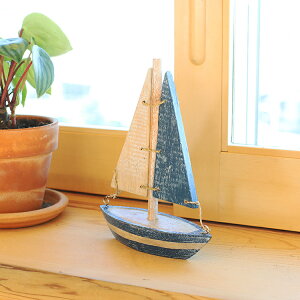 ハワイアン雑貨 インテリア ヨット 船 置物 オブジェ 飾り 小物 ディスプレイ ハワイ マリン ビーチ 海 木 おしゃれ かわいい ギフト プレゼント 新生活 (ウッドスタンド ヨット S)