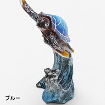 楽天市場】オブジェ 亀（カラーブルー）の通販