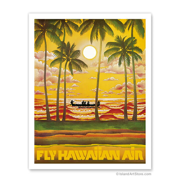 楽天市場 ハワイアン アートプリント ビーチ 海 山 植物 景色 風景hawaii Outrigger On Sunset Fly Hawaiian Air Hawaiian Airlines ハワイアン航空ポスター ハワイアン インテリア アート 絵画 アーティスト Aloha Diaries ハワイセレクトshop