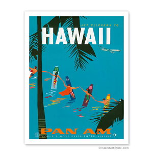 ynCA A[gvgzr[`ECEREAEiFEiPan American, Hawaii - Surfers Holding Hands - Aaron Fine c.1959 - iȂT[t@[jpAJq|X^[nCA 