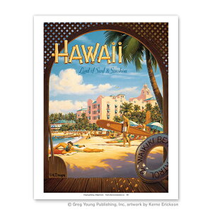 ynCA A[gvgzr[`ECEREAEiFEiHawaii, Land of Surf & Sunshine - Waikiki Beach - The Royal Hawaiian Hotel (Pink Palace of the Pacific)iKerne EricksonjnCA CeAEA[