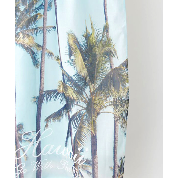 ハワイアン カーテン 2枚セット 2枚組 タッセル付 ハワイ インテリア 雑貨 リビング ヤシの木 パームツリー おしゃれ 海 ビーチ 南国 リゾート マリン 風景 aloha hawaii 西海岸 カリフォルニア LA （カナニフォト）