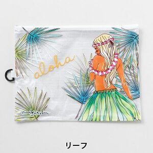 クリアポーチ カラビナ 透明 ポーチ 小物入れ 旅行 おしゃれ 大人 かわいい 可愛い フラ フラガール フラダンサー hula ハワイアン 雑貨 小物 マウナロア maunaloa ギフト プレゼント アート 絵画