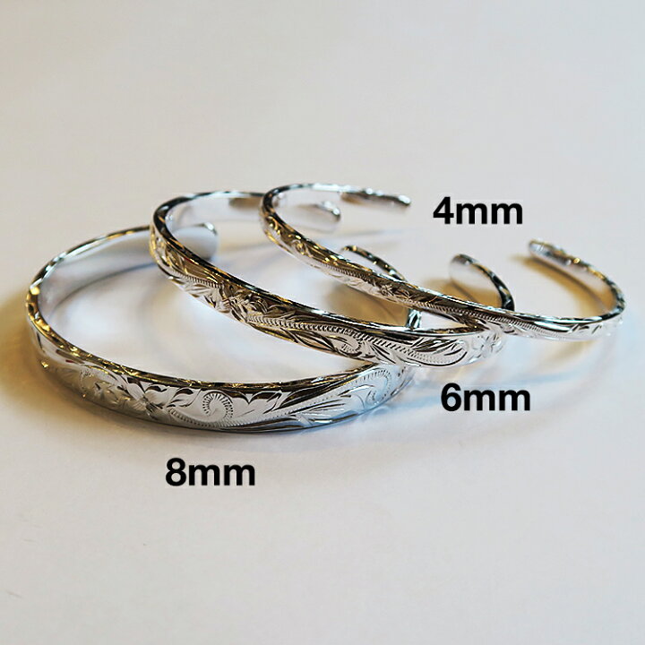 楽天市場】【ハワイアンジュエリー】シルバー バングル＜8mm 