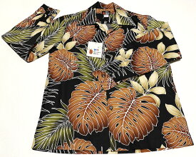 アロハシャツ メンズ 長袖 大きいサイズ H1Sportswear H1スポーツウェア H1L015 ブラック 黒 洋柄 リーフ モンステラ レディース 人気 おしゃれ プレゼント ギフト 誕生日 お祝 父の日 イベント 旅行 リゾート アウトドア 限定 ブランド 柄シャツ 衣装 送料無料
