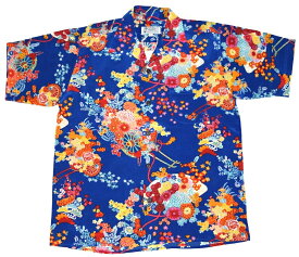アロハシャツ メンズ AVANTI アヴァンティ A1244BLU 青 ブルー 花柄 ロミオ＆ジュリエット ブルーノマーズ 高級 ブランド プレゼント シルク100% 送料無料
