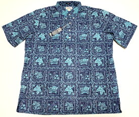 アロハシャツ メンズ 大きいサイズ REYN SPOONER スプーナー レインズ RS631 紺 マリンブルー ラハイナセイラー ツートーン プレゼント ギフト おしゃれ 人気 レディース ブランド イベント 誕生日 お祝 母の日 父の日 結婚式 クリスマス 旅行 アウトドア 送料無料