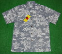 【期間限定！アロハフェア値下げ中】アロハシャツ TWO PALMS（ツーパームス） TWO041 半袖 メンズ グレー 新品 USサイズ プレゼント 風景 ハイビスカス ダイヤモンドヘッド ヤシ　パンノキ ハワイアンモチーフ ツートーン コットン100％（裏地） ノーマル襟 送料無料