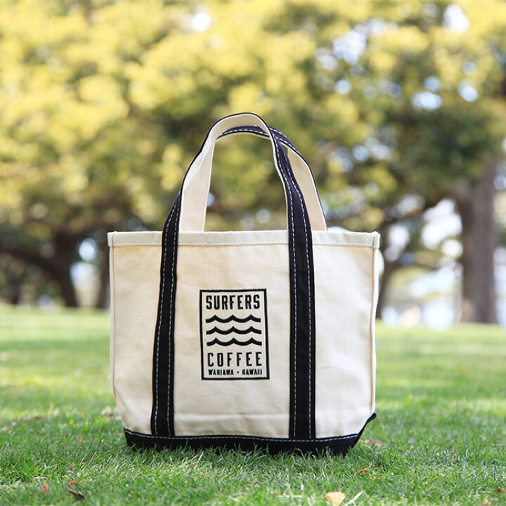 楽天市場 国内配送 Surfers Coffee サーファーズコーヒー オリジナル ヘビーウエイトロゴトート 刺繍 Sサイズ ハワイ お土産 ハワイアン 雑貨 Hawaii トートバッグ トート おみやげ ハワイアンバック お散歩バック Sサイズ 0001 Papa Hawaii