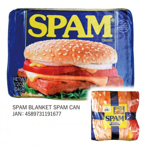ハワイ通の方なら誰もが知っているSPAMの楽しいオフィシャルグッズ SPAM_ブランケット 誠実 返品交換不可 SPAM CAN