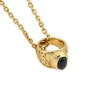 ハワイアンジュエリー ネックレス サージカルステンレス ベビーリング 天然石 オニキス 厄除けのお守り 小さめ 金属アレルギー対応 ハワジュ 人気 つけっぱなし 錆びない アロハロカヒ ブ