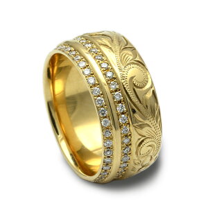 ハワイアンジュエリー リング エタニティ ダイヤモンド K18 18金 イエローゴールド Weliana ウェリアナ レディース メンズ 女性 男性 リッチ バレル リング ラグジュアリー 豪華 wri1449