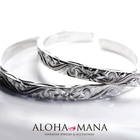 ハワイアンジュエリー シルバー925 SILVER925 silver925 バングル アクセサリー レディース 女性 メンズ 男性 フラットヘビートロピカル・オープンカフ 幅4mm・6mm・8mm fbg5027 プレゼント ギフト