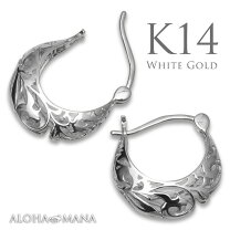 楽天市場】k14 フープピアス ホワイトゴールドの通販