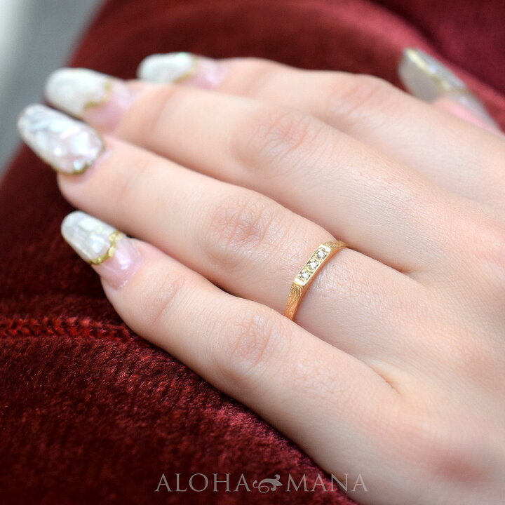 楽天市場】ハワイアンジュエリー リング 指輪 3ダイヤモンド 0.02ct 