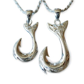 【開始28H 10%OFFクーポン】ハワイアンジュエリー ペアネックレス アクセサリー レディース メンズ 女性 男性 ペアペンダント フィッシュフック シルバー 925 fpd2725pair プレゼント ギフト