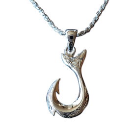 【開始28H 10%OFFクーポン】ハワイアンジュエリー ネックレス アクセサリー レディース 女性 ペンダント・スクロールホエールテールフィッシュフック(S) シルバー 925 fpdesp2631sv