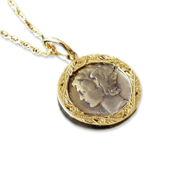 楽天市場 完売 ゴールドネックレス ハワイアンジュエリー ネックレス アクセサリー レディース 女性 メンズ 男性 Maxi マキシ 14金 K14 マーキュリーダイム ヴィンテージコイン ペンダント 付属チェーンなし Mxpd0934 プレゼント ギフト Gold Necklace アロハマナ