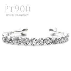 プラチナ ホワイト ダイヤモンド ミルグレイン イヤカフ（片耳用）ピンキーリング レディース ギフト プレゼント RERALUy rer1658pt