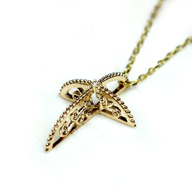 【クーポン配布中】ゴールドネックレス (RERALUy) ネックレス レディース 女性 アクセサリー 10金 K10 イエローゴールド レーシークロス プチ ダイヤモンド 0.005ct ネックレス 贈り物 ギフト 彼女 結婚 記念日 誕生日 お祝い rpd1032