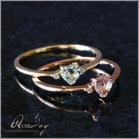 【クーポン配布中】リング 指輪 ゴールド レディース 女性 10金 K10 18金 K18 k18 ハートシェイプ アクアマリン イエローゴールド ピンクトルマリン ピンクゴールド ダイヤモンド 0.01ct リング (RERALUy)rri1266 プレゼント ギフト 女性 贈り物 送料無料