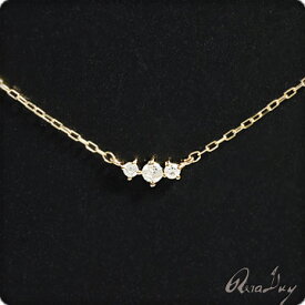 ゴールドネックレス (RERALUy)ネックレス レディース 女性 アクセサリー K10 10金 ゴールド・スリー ダイヤモンド 0.06ct イエローゴールド シンプル 華奢 ネックレス rpd9335 プレゼント ギフト gold necklace