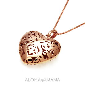【開始28H 10%OFFクーポン】k18ネックレス ハワイアンジュエリー ネックレス (Weliana)k18ピンクゴールドハートのレリーフ ペンダントヘッド (付属チェーンなし)