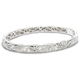 ハワイアンジュエリー バングル ブレスレット オーダーメイド オープンバングル (weliana) Lagoon ラグーン シルバー925 6mm幅 silver925 自分買い ご褒美 贈答 プレゼント ハワジュ 送料無料 ビーチ リゾート